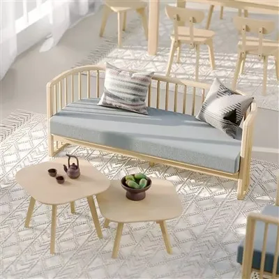 Conjunto de muebles de sala de madera